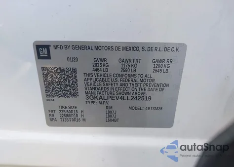 2020 GMC Terrain Fwd Slt from USA, damaged, VIN 3GKALPEV4LL242519